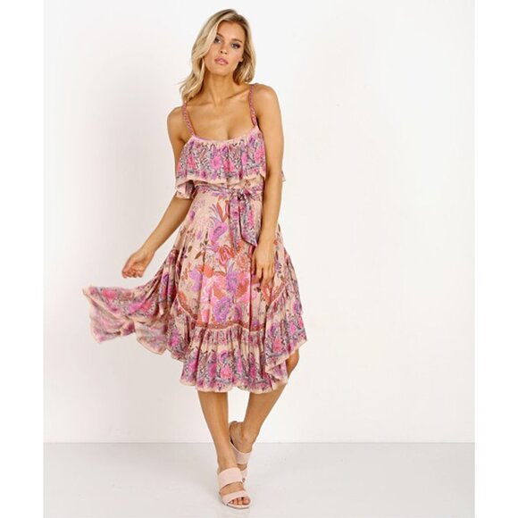 Spell Siren Song Strappy Dress Flamingo M - Picture 6 of 14